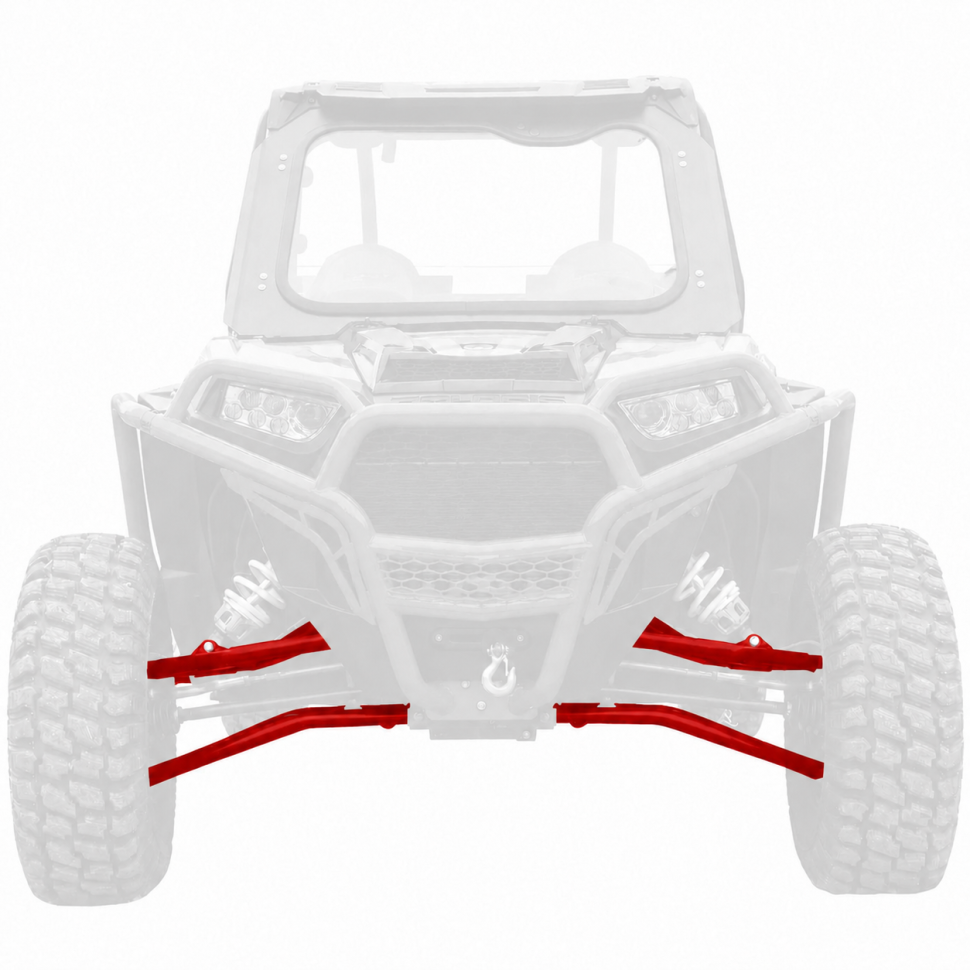 Комплект передних изогнутых рычагов красный Gorilla Works для квадроцикла Polaris RZR XP 1000  AA-P-RZR1K-GW-RED 1020540-589 1020540-619 1018826-385 1018826-589 1018826-458 1020541-589 