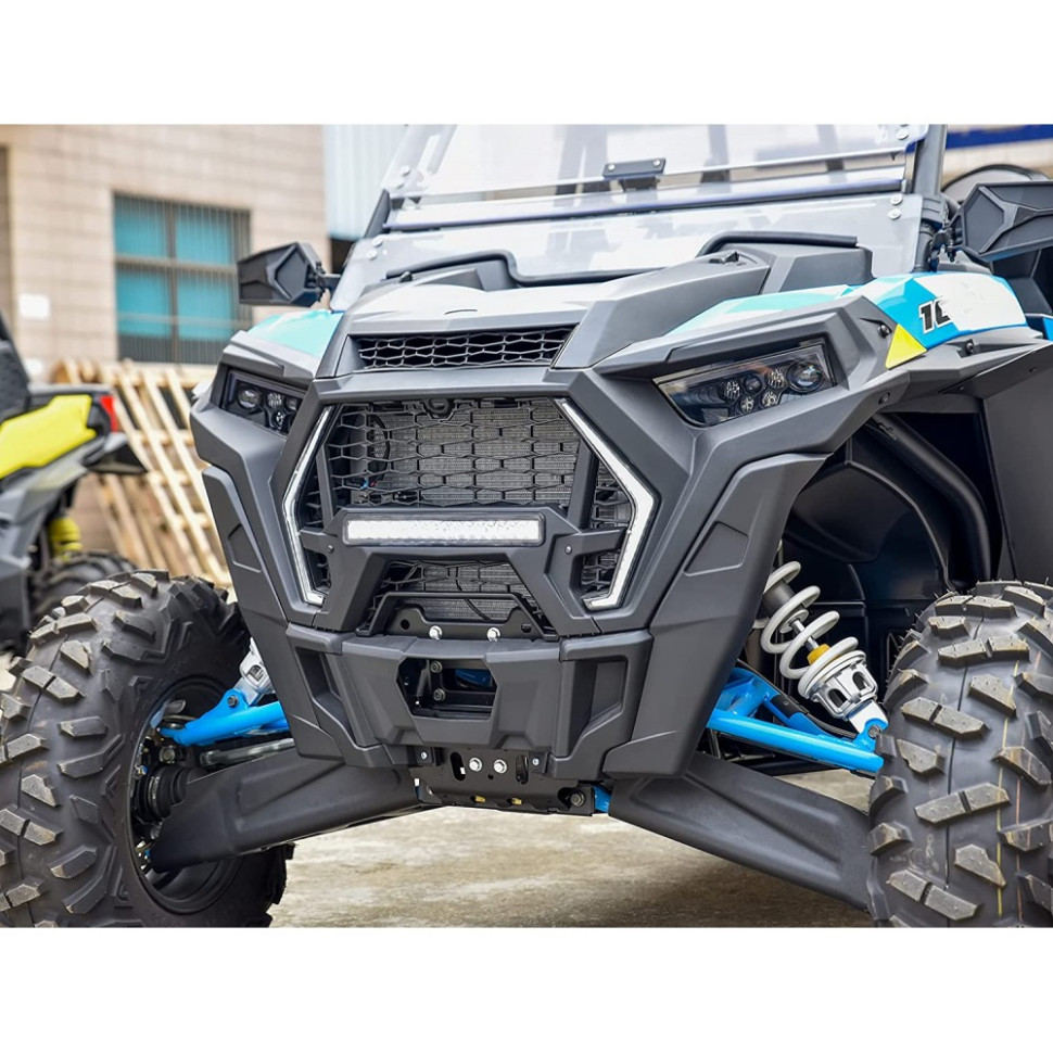 Решетка радиатора с доп фарой Polaris RZR 1000 /RZR XP Turbo 2019+ 5455542-070 /5455433-070 Kemimoto GR101 GR101