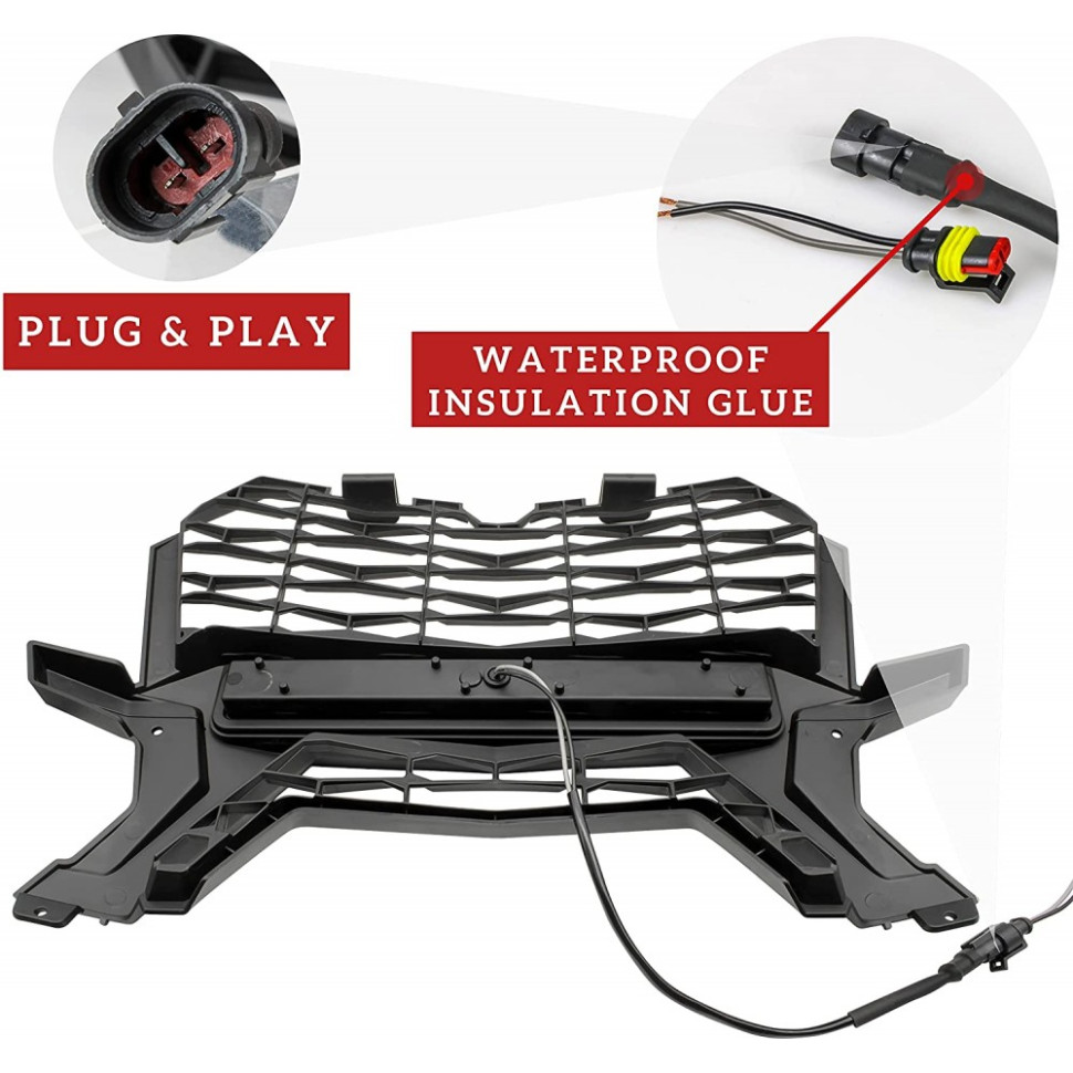 Решетка радиатора с доп фарой Polaris RZR 1000 /RZR XP Turbo 2019+ 5455542-070 /5455433-070 Kemimoto GR101 GR101