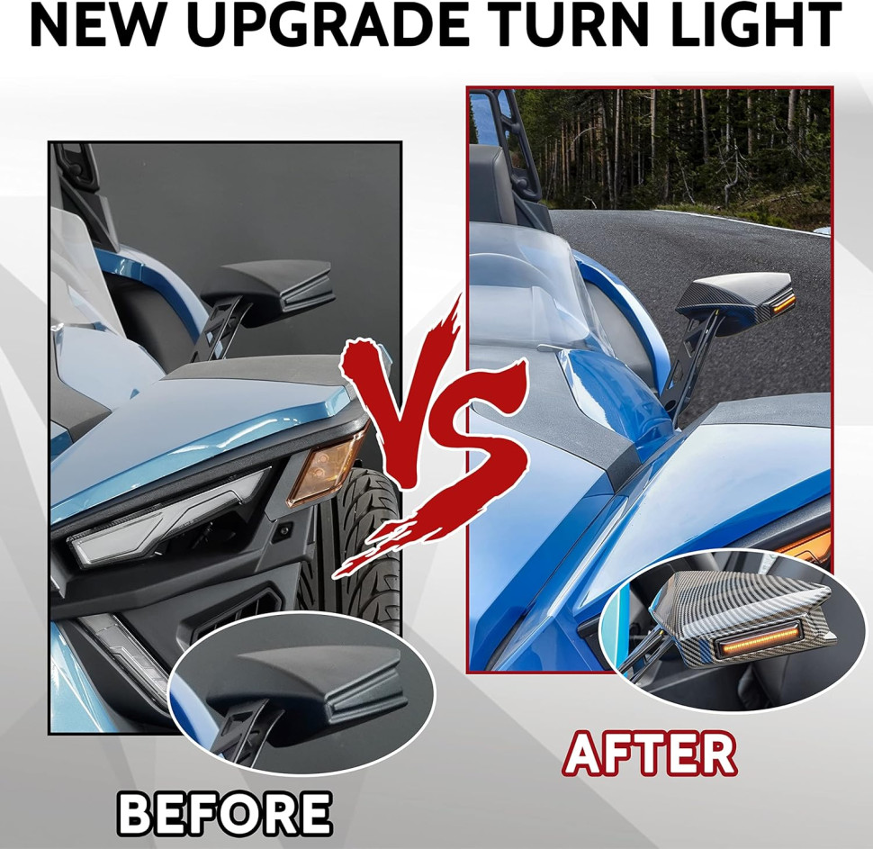 Защитные панели с сигналом поворотов на зеркала Polaris Slingshot 2636255 2635770  2635771 2636586  MTVPH0410-1