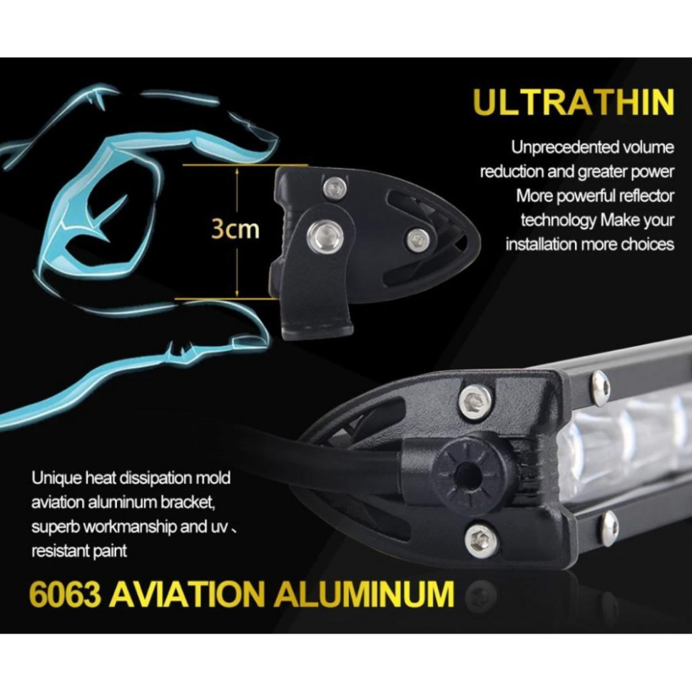 Фара диодная суперузкая 96см 180Вт RiderLab SuperSlim 6D Reflector 9610Z-38 9610Z-38