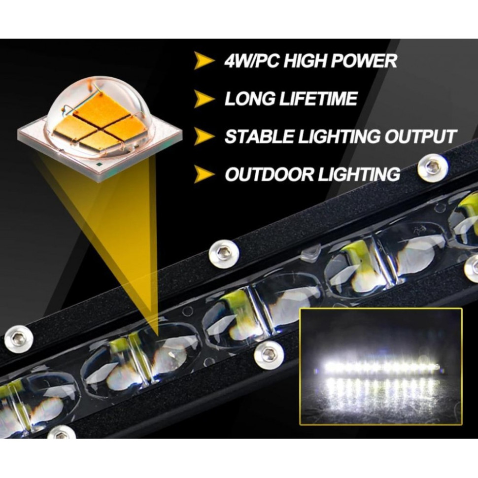 Фара диодная суперузкая 96см 180Вт RiderLab SuperSlim 6D Reflector 9610Z-38 9610Z-38