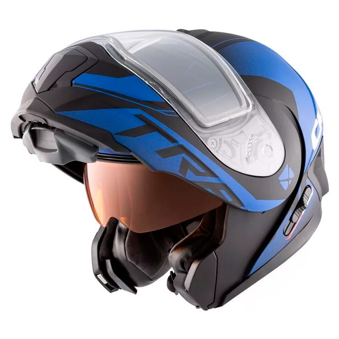Шлем модуляр CKX TRANZ 1,5 Ams DL+EDL Caliber матовый синий 511992 Размер S