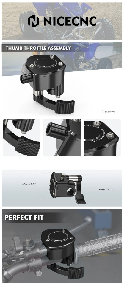 Курок газа алюминиевый NiceCNC для квадроциклов Yamaha Raptor 700 700R 660 3GG-26250-00-00, 2GU-26250-01-00 31210977