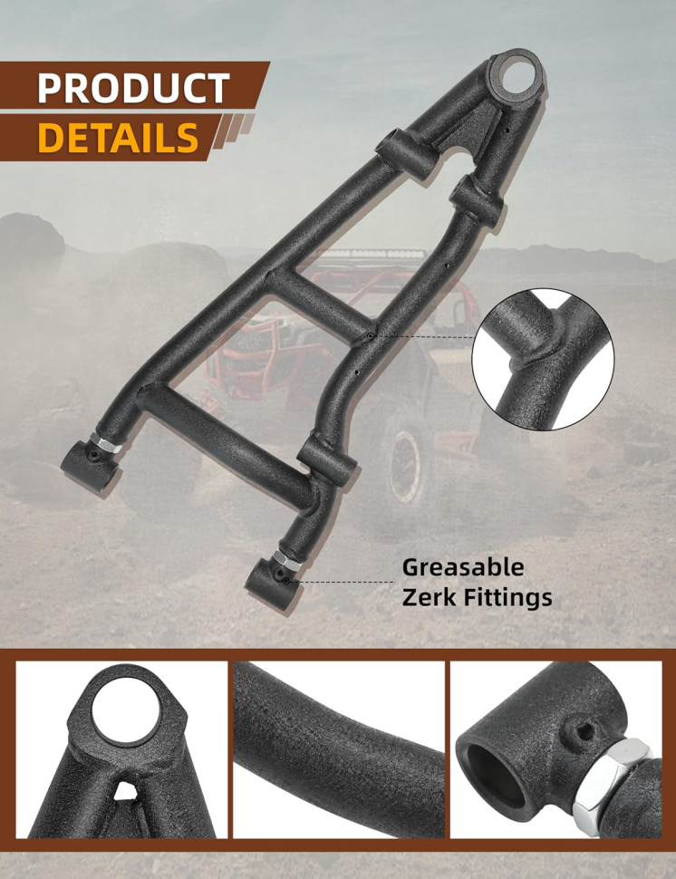 Комплект передних усиленных рычагов Gorilla Works для Can-Am Maverick X3 64" AA-CA-X3-64-002-HC-02 706202919; 706202920; 706004593; BK-HL-C-2