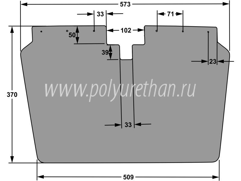 Брызговик (с креплением), ширина 500мм 50-20-19-012 520000989; 520000990; 520001067; 520001095; 520001405; 520001411; 520001412 черный
