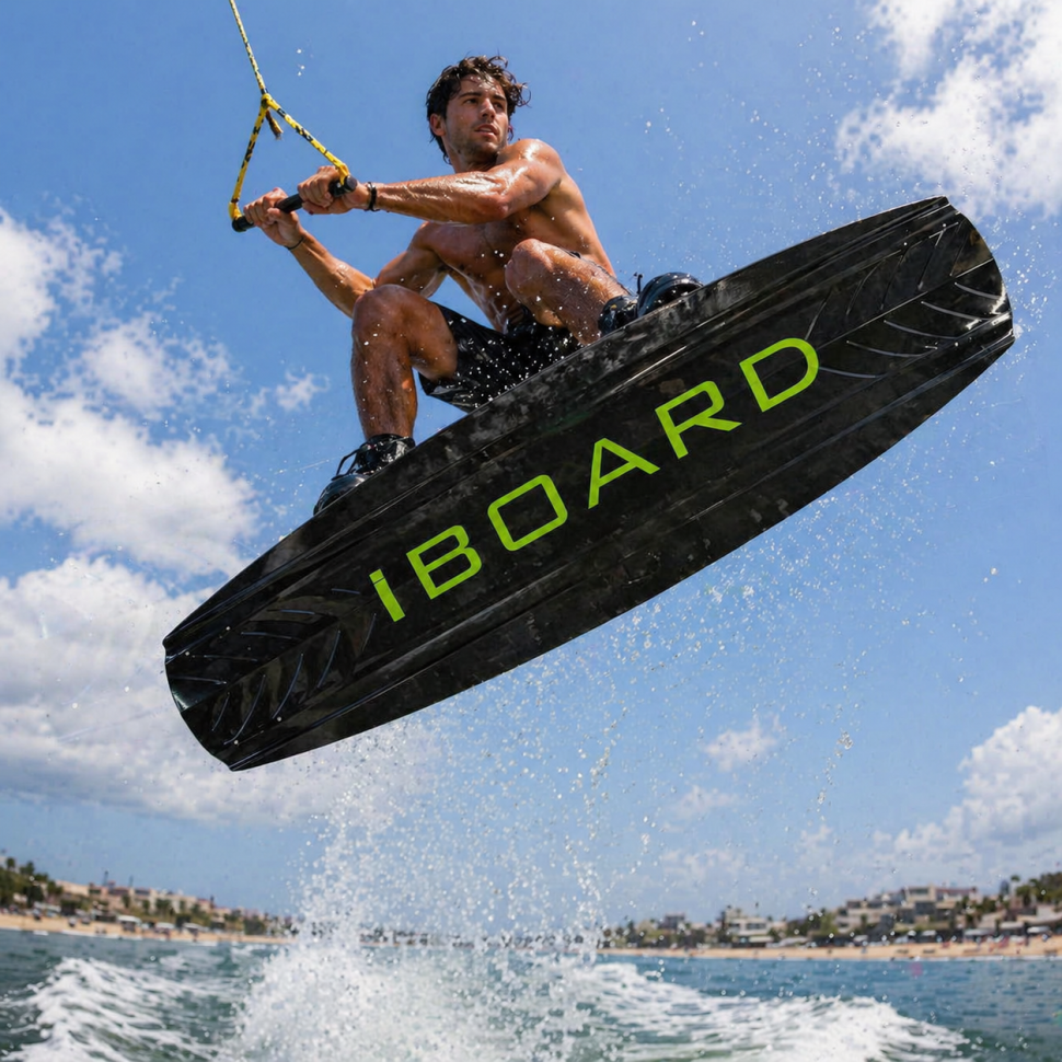 Вейкборд Iboard зеленый/черный 144см + крепления 37-45 Iboard-gre-blk