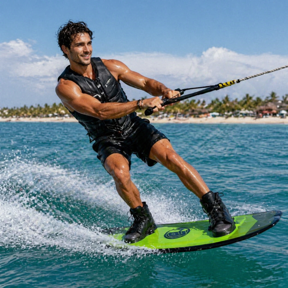 Вейкборд Iboard зеленый/черный 144см + крепления 37-45 Iboard-gre-blk