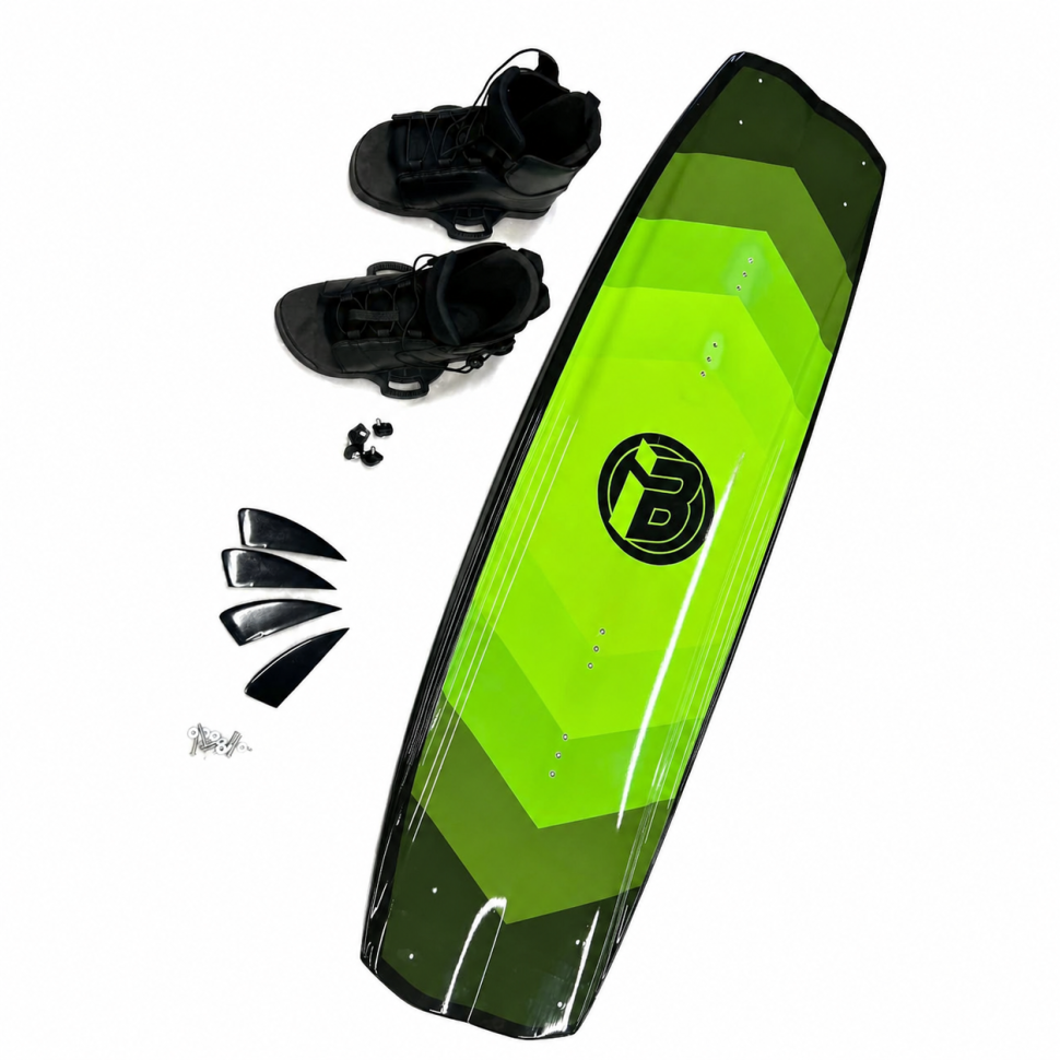 Вейкборд Iboard зеленый/черный 144см + крепления 37-45 Iboard-gre-blk