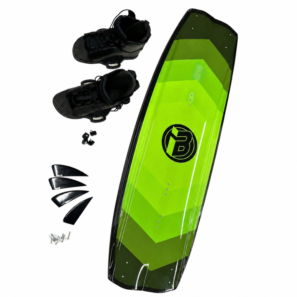 Вейкборд Iboard зеленый/черный 144см + крепления 37-45 Iboard-gre-blk