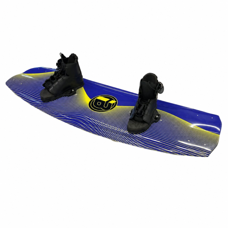 Вейкборд Iboard синий/желтый 144см + крепления с системой быстрой шнуровки 37-45 Iboard-blu-yel