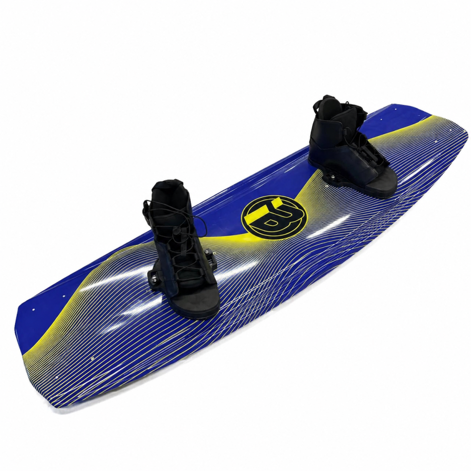 Вейкборд Iboard синий/желтый 144см + крепления с системой быстрой шнуровки 37-45 Iboard-blu-yel