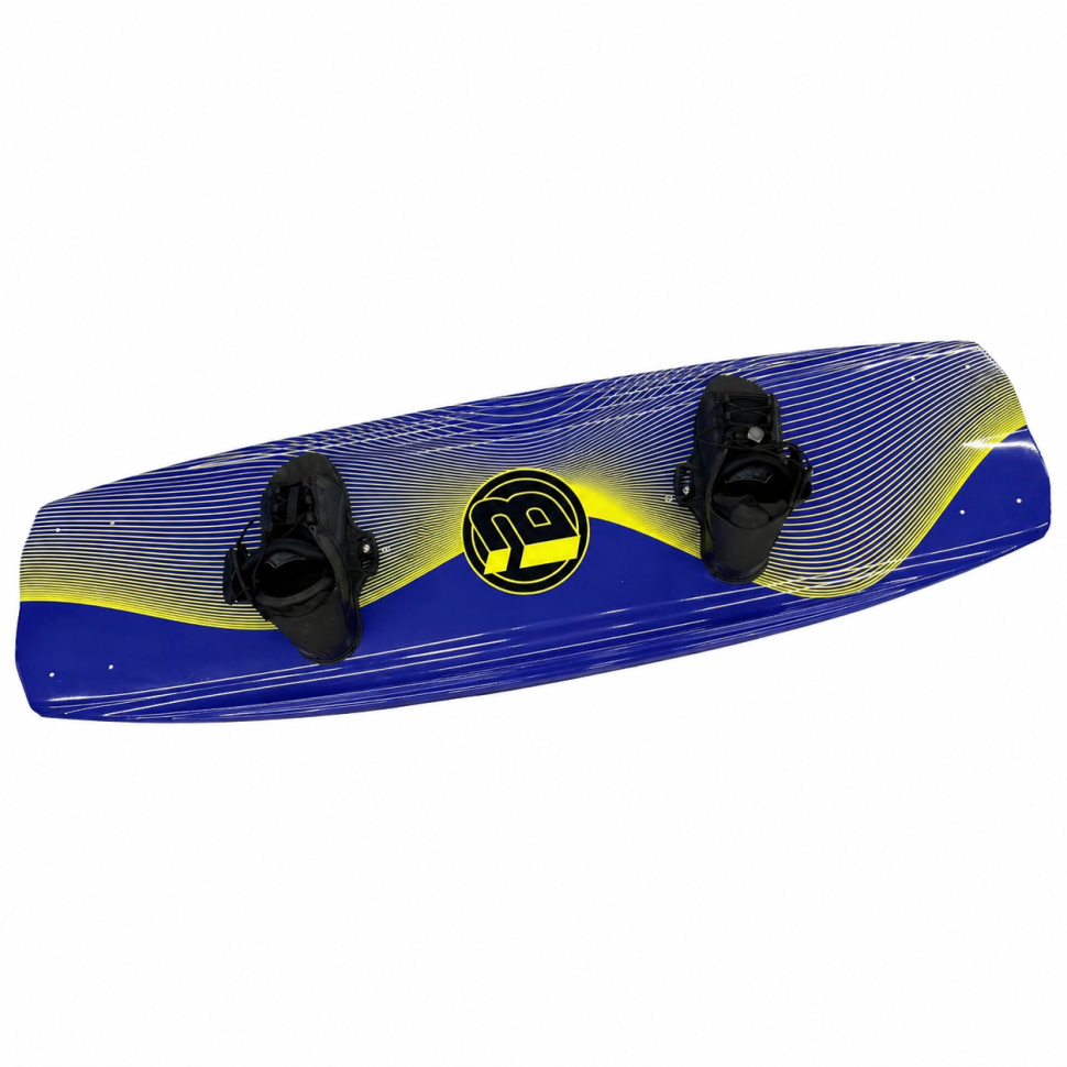 Вейкборд Iboard синий/желтый 144см + крепления с системой быстрой шнуровки 37-45 Iboard-blu-yel