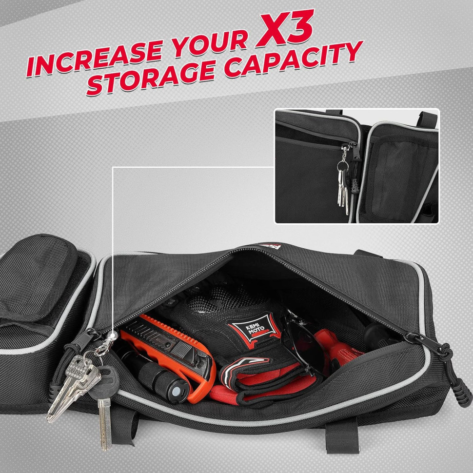 Сумки на передние верхние двери Can-Am Maverick X3 2017+ Kemimoto UTVBAG003 B0113-16001BK