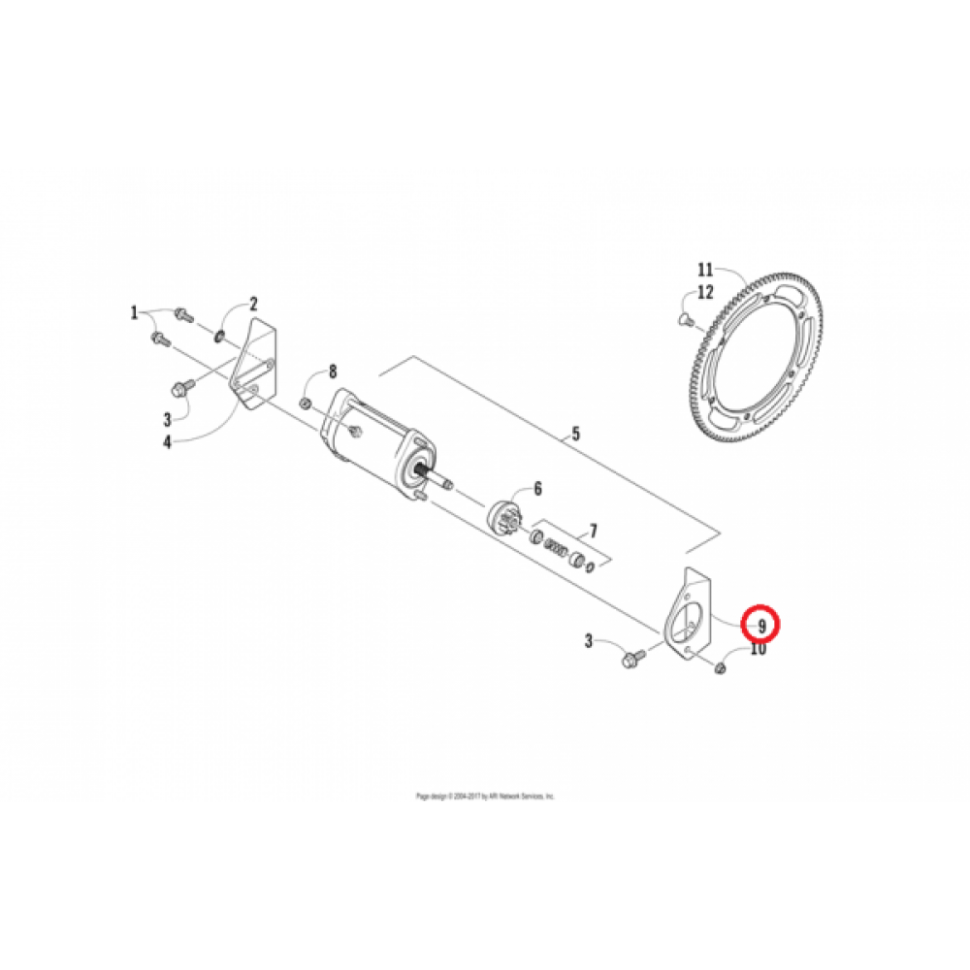 Кронштейн электростартера Arctic Cat BEARCAT 0645-729 0645-729