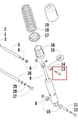 Болт амортизатора заднего ArcticCat BearCat Widetrak / T660 / Panther 8020-226