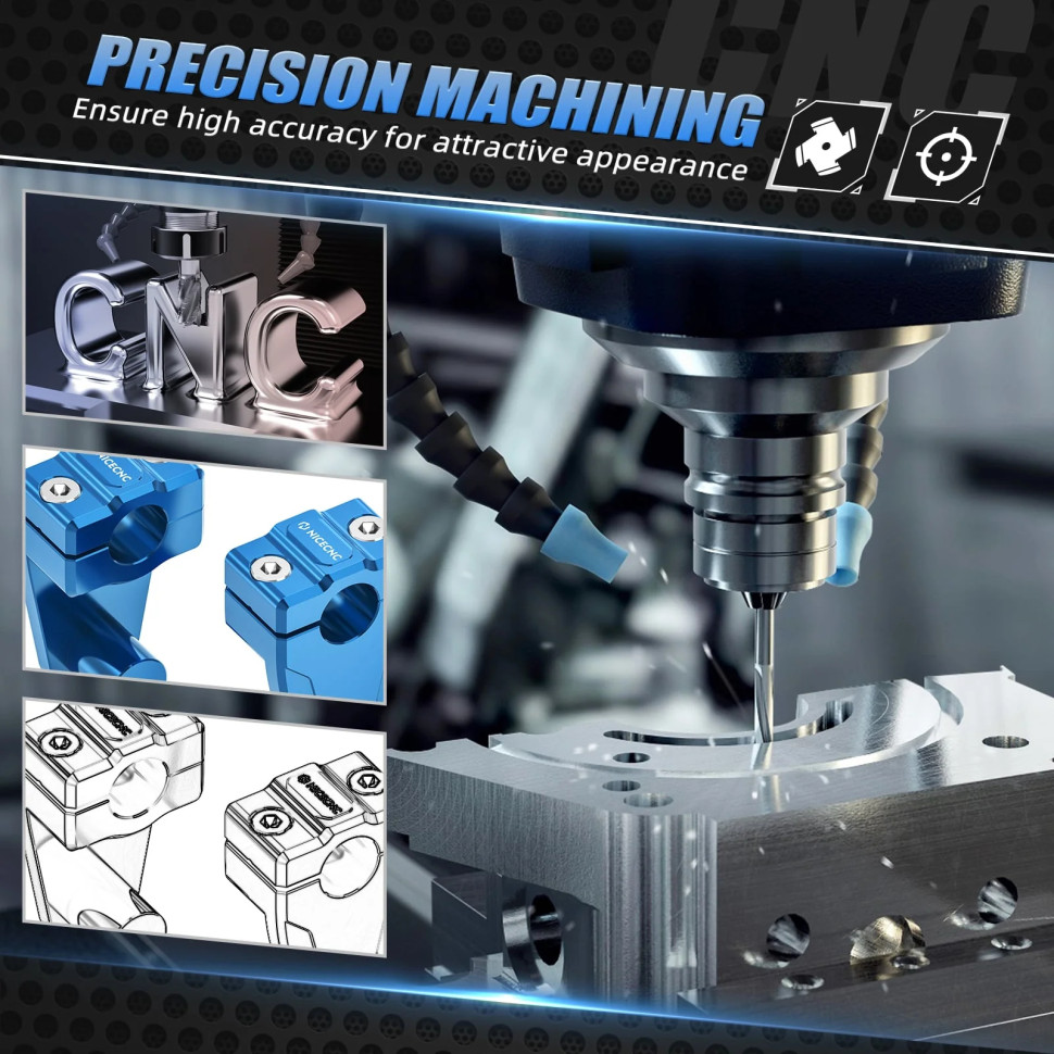 Проставки руля для квадроцикла 100мм 22мм 7/8 Yamaha Raptor 700 1PE-F6111-00-00 31611217 1PE-F6111-00-00N