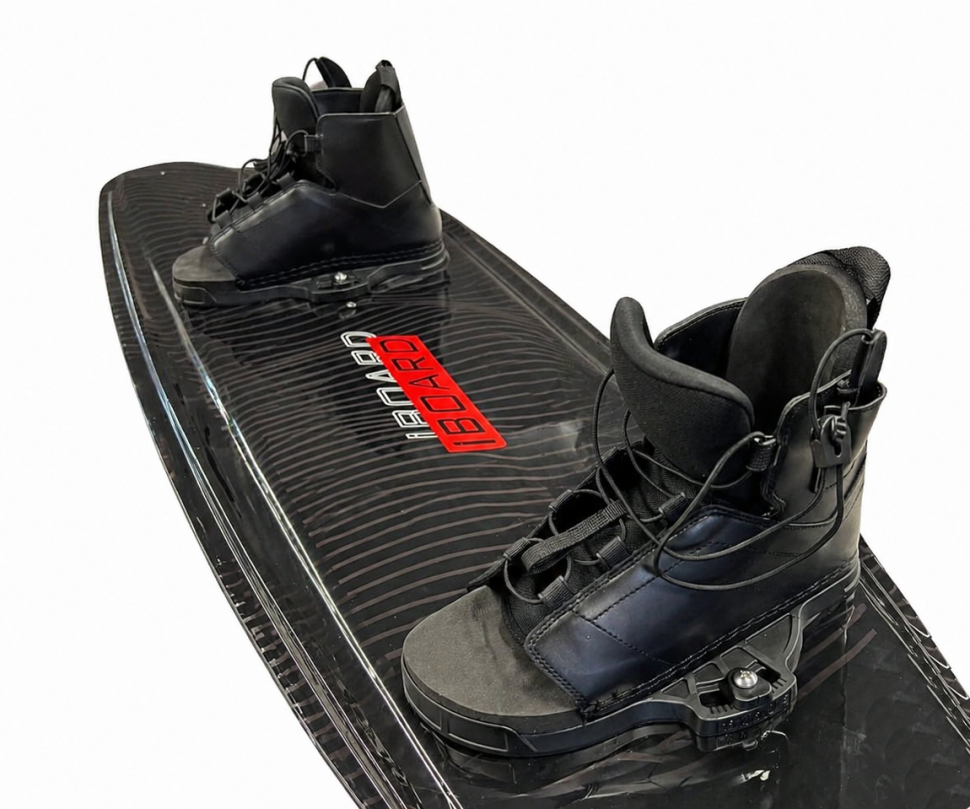 Вейкборд Iboard черный/красный 144см + крепления с системой быстрой шнуровки 37-45 Iboard-blk-r