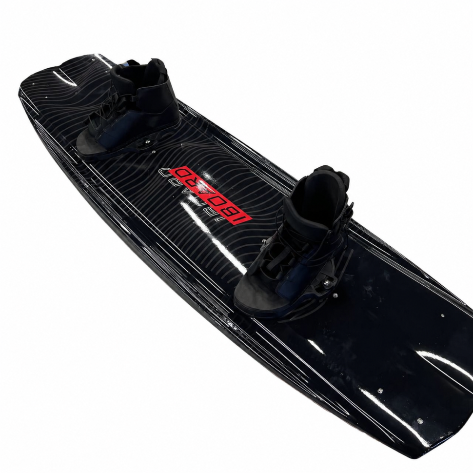 Вейкборд Iboard черный/красный 144см + крепления с системой быстрой шнуровки 37-45 Iboard-blk-r
