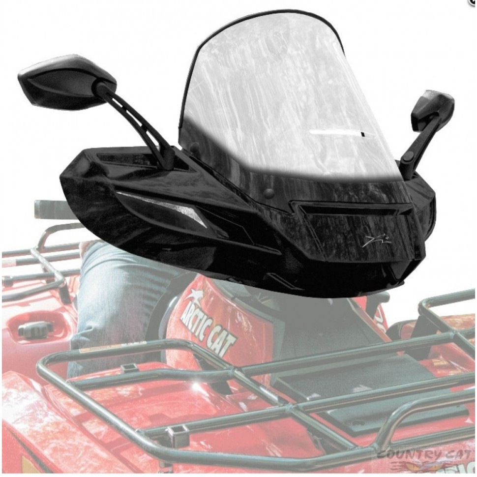 Стекло для квадроцикла универсальное с зеркалами черное ATV WindPro Viper Black 1436-233/1436-536 1436-536
