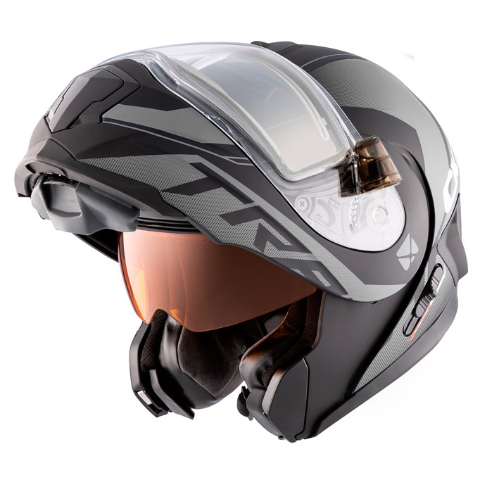 Шлем модуляр CKX TRANZ 1,5 Ams DL+EDL Caliber матовый серый 512002 Размер M