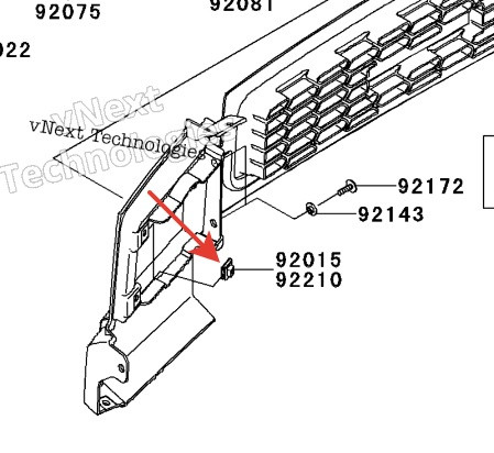 Пластина крепления пластика 6мм Kawasaki KVF 750/650 92210-0624 92210-0624