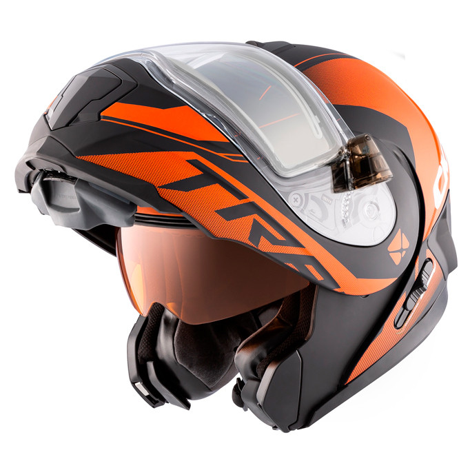 Шлем модуляр CKX TRANZ 1,5 Ams DL+EDL Caliber матовый оранжевый 512012 Размер M