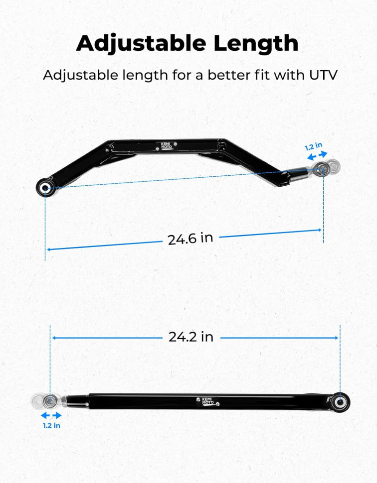 Рычаги задние изогнутые суперусиленные квадратного сечения Kemimoto для Polaris RZR XP 1000 B0215-00001-BK