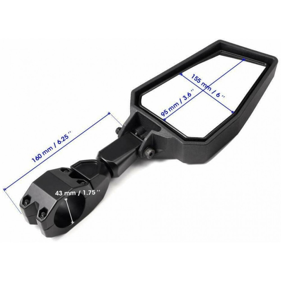 Зеркала заднего вида боковые для UTV Polaris RZR /YAMAHA RHINO /YXZ /KAWASAKI TERYX /Arctic Cat Wildcat Kemimoto PREMIUM FTVMI034BK FTVMI034BK