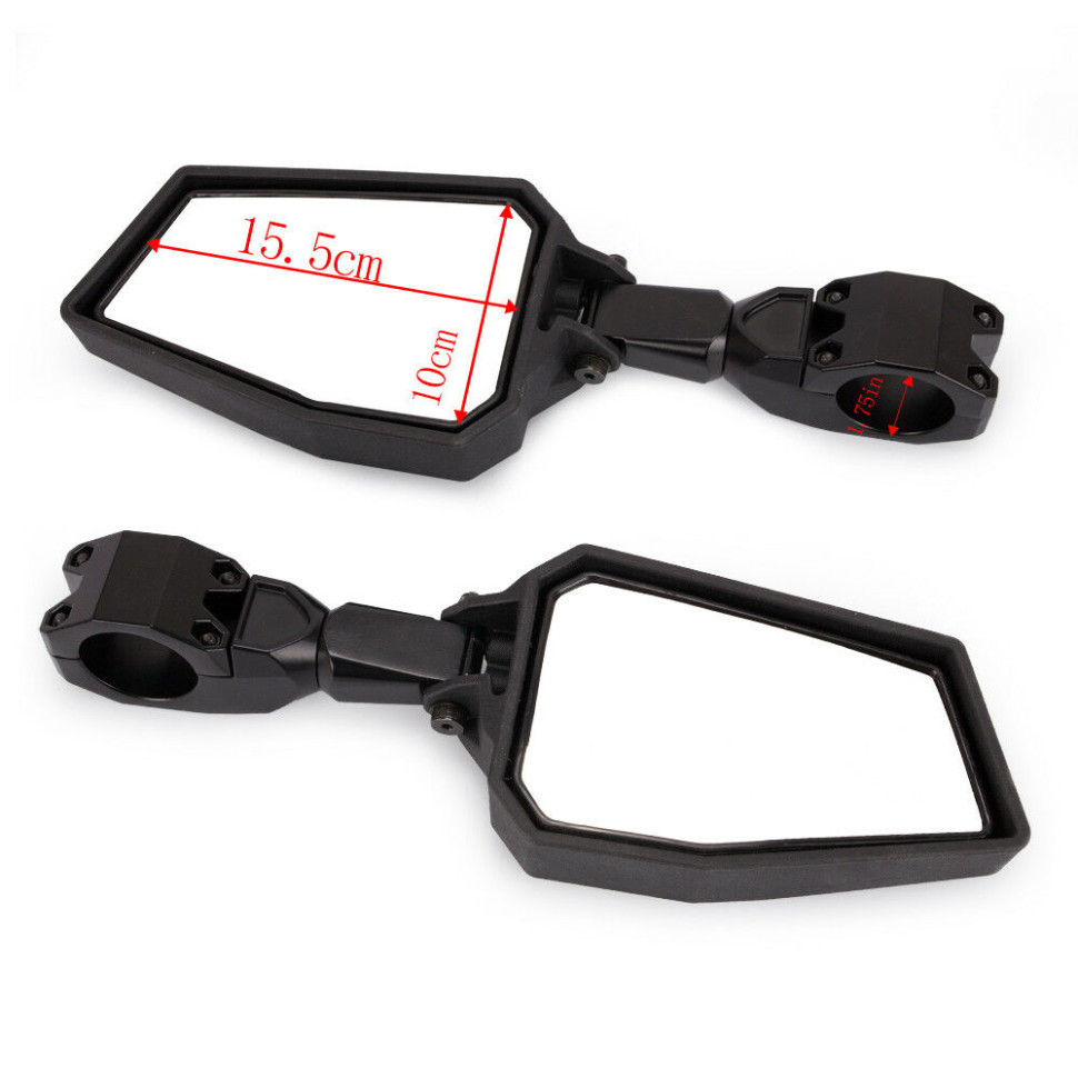 Зеркала заднего вида Polaris 1.75 Riderlab PREMIUM FTVMI034BK RL034 B0106-01101BK