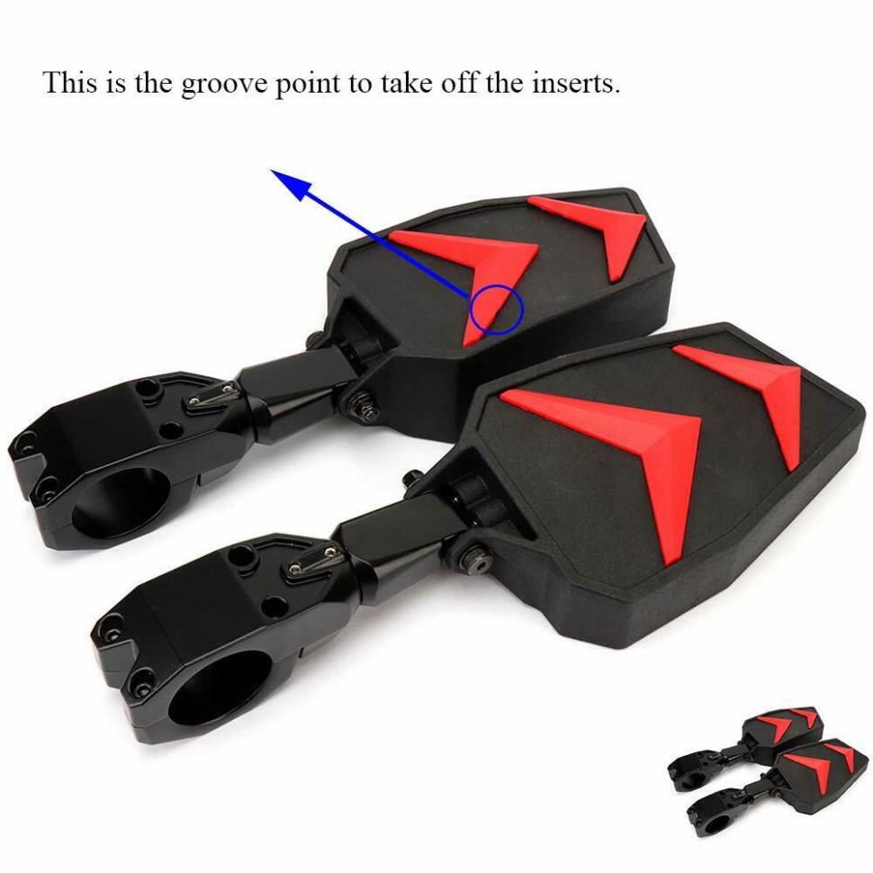 Зеркала заднего вида Polaris 1.75 Riderlab PREMIUM FTVMI034BK RL034 B0106-01101BK