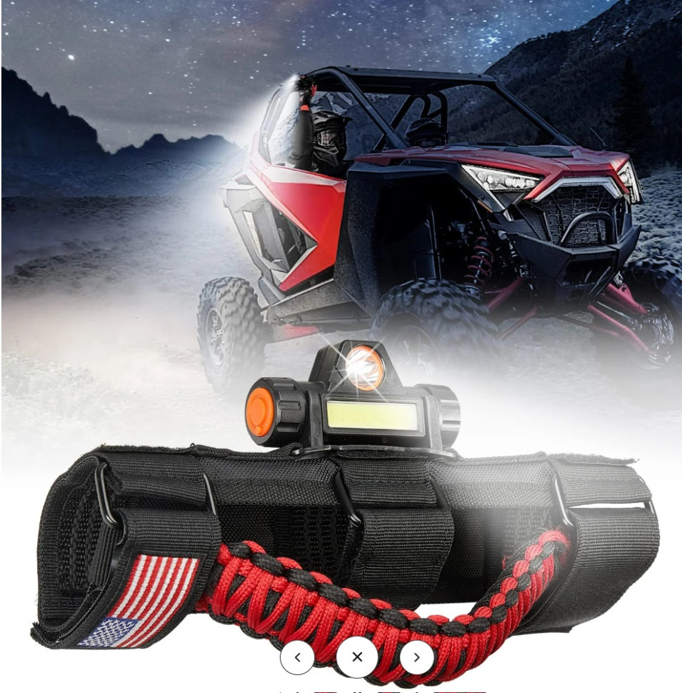 Ручка в кабину универсальная с фонариком Kemimoto B0801-03101RD