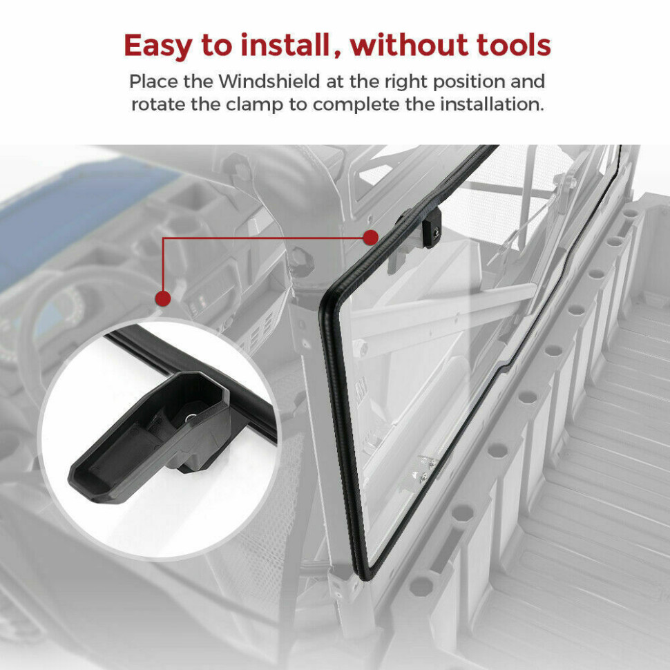 Стекло заднее Kemimoto для Polaris Ranger XP 1000 2018+ B0110-02001CL