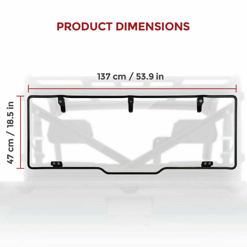 Стекло заднее Kemimoto для Polaris Ranger XP 1000 2018+ B0110-02001CL