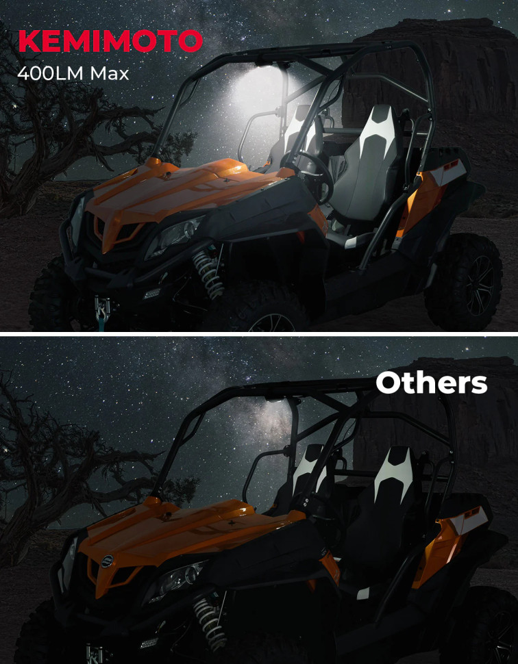 Универсальная подсветка салона на дуги каркаса 1.5-2.0 дюйма Kemimoto B0807-00101BK