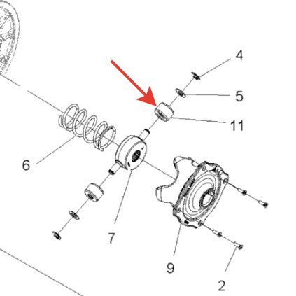 Ролик ведомого вариатора Polaris Sportsman 1000/850/550 3235093 3235093