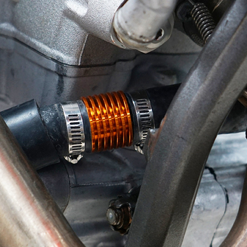 Радиатор масляный / ОЖ дополнительный в магистраль алюминиевый черный RiderLab 314J100201