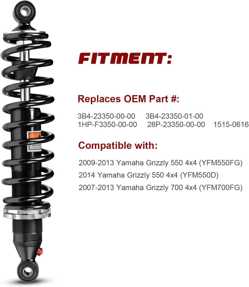 🔧 Амортизатор задний RiderLab для квадроцикла Yamaha Grizzly 550 / 700 3B4-22210-00-00; 1HP-F2210-01-00; 3B4-22210-00-00N