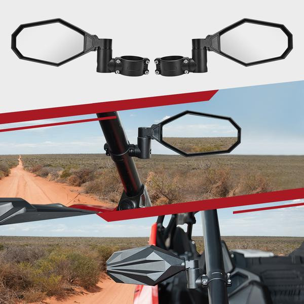 Зеркала боковые алюминиевые Kemimoto Premium 2" B0106-04102BK (Есть сколы на зеркалах, см. фото)