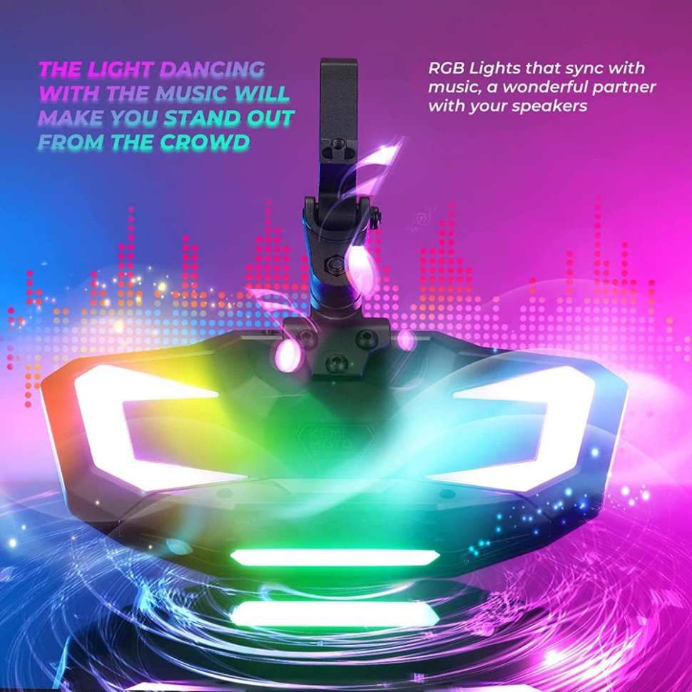 Центральное зеркало с RGB подсветкой для квадроцикла CanAm, Polaris, Yamaha Kemi Moto B0106-08901BK B0106-08901BK
