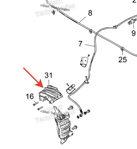 Скребок передний правый Polaris RZR 1000 5633830 5633830