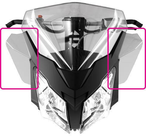Дефлекторы стекла для снегохода Ski-Doo с платформой REV-XM / REV-XS под стекло 860200928 и зеркала 860200694 /60200912 Легкая тонировка