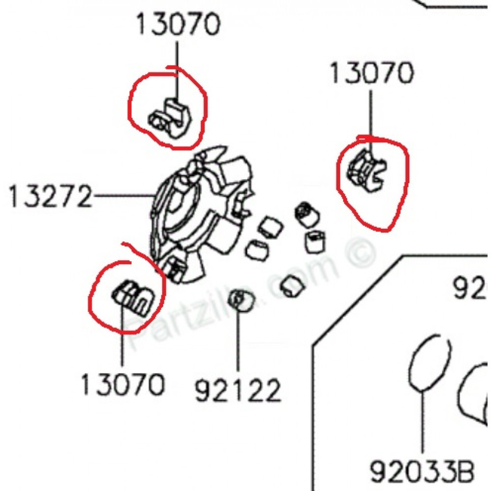 Слайдер вариатора Kawasaki KVF 300 2012+ 13070-Y001 13070-Y001