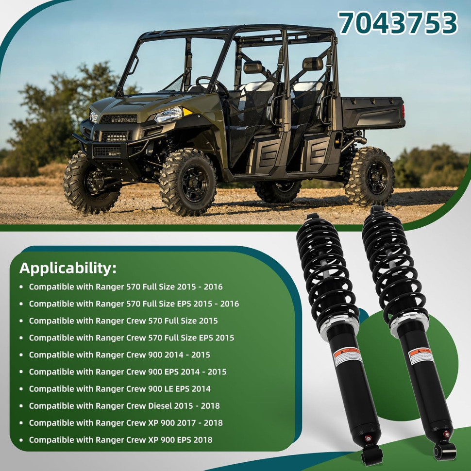 Амортизатор задний усиленный Gorilla Works для квадроцикла Polaris Ranger 900/1000/570 7043753; 1515-0846; 7043753N