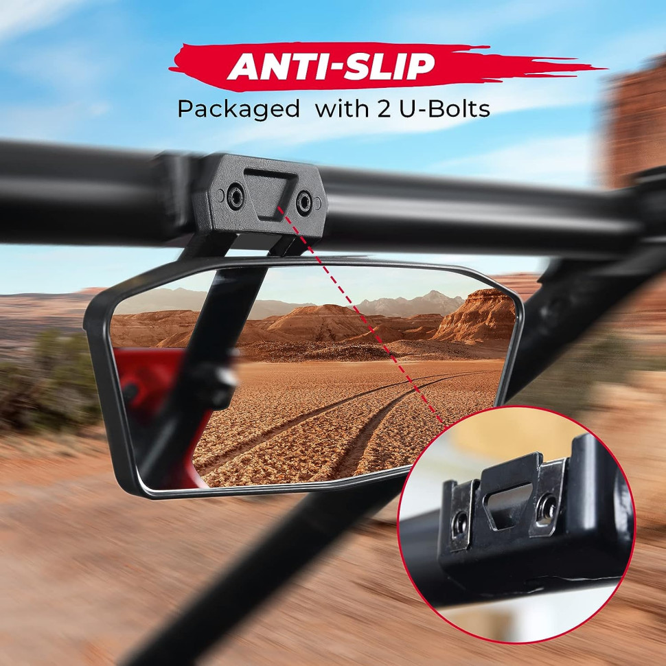 Зеркало центральное с подсветкой Kemimoto для Polaris RZR PRO XP  2883763 B0106-03201BK KM0026-2