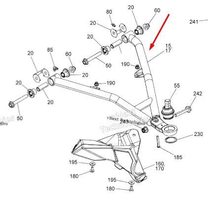 РЫЧАГ ПОДВЕСКИ ПЕРЕДНИЙ ЛЕВЫЙ НИЖНИЙ КВАДРОЦИКЛА BRP CAN-AM OUTLANDER (2019+) 706203228