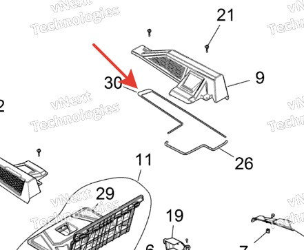 Прокладка панели задняя Polaris RZR 1000 5814453 5814453