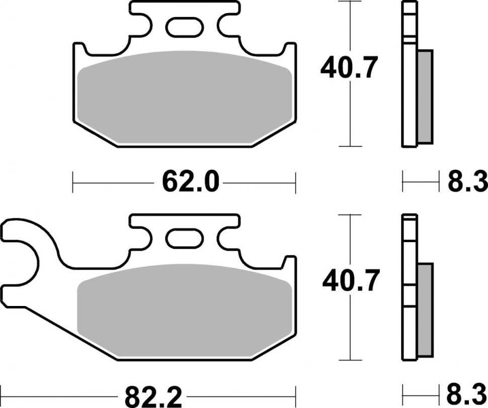 Тормозные колодки квадроцикла, передние правые Sinter SBS 836SI 836si