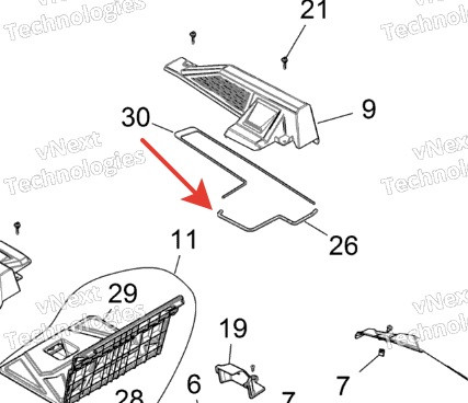 Прокладка панели передняя Polaris RZR 1000 5814452 5814452