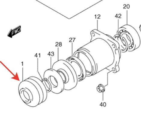 Пыльник вала редуктора 27153-44D70